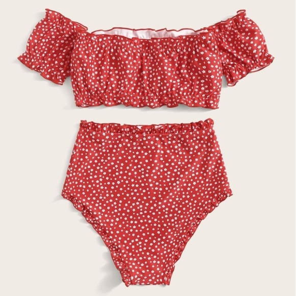 ♥️SOLD♥️ Red Poka-Dot Bikini SHEIN - Picture 1 of 5